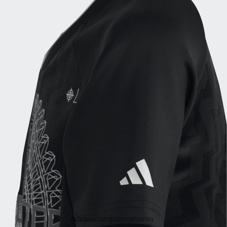 adidas campus romania tricou negru de prădător inspirat de fotbal copii negru/gri/alb J266N218754