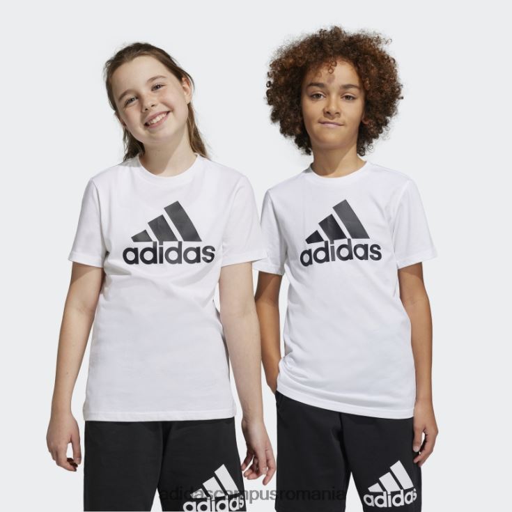 adidas campus romania tricou subțire din bumbac cu logo mare alb essentials copii alb negru J266N218664