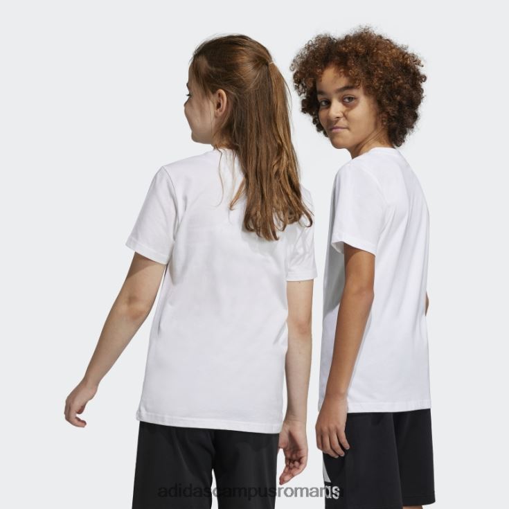 adidas campus romania tricou subțire din bumbac cu logo mare alb essentials copii alb negru J266N218664