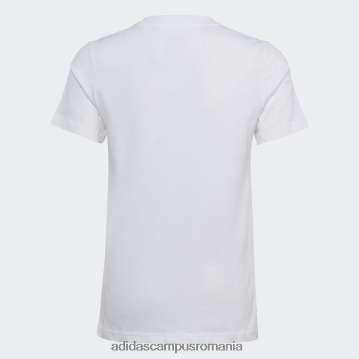 adidas campus romania tricou subțire din bumbac cu logo mare alb essentials copii alb negru J266N218664