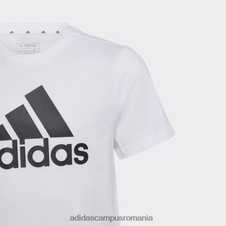 adidas campus romania tricou subțire din bumbac cu logo mare alb essentials copii alb negru J266N218664