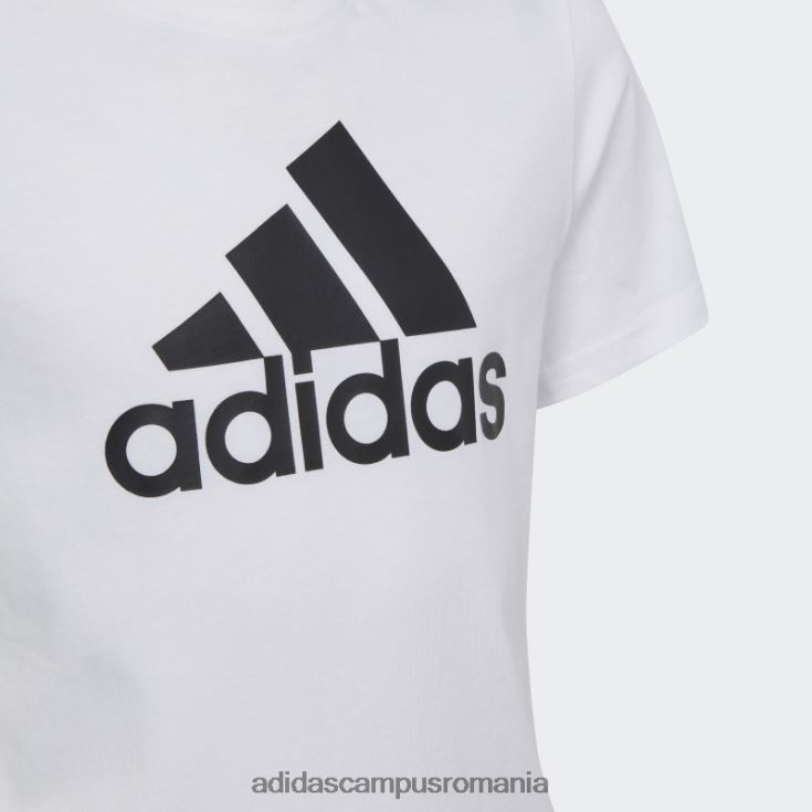 adidas campus romania tricou subțire din bumbac cu logo mare alb essentials copii alb negru J266N218664