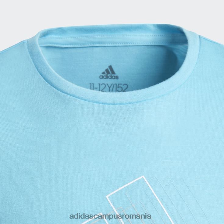 adidas campus romania tricou up2mv aeroready adidas cyan copii cyan/alb J266N219284