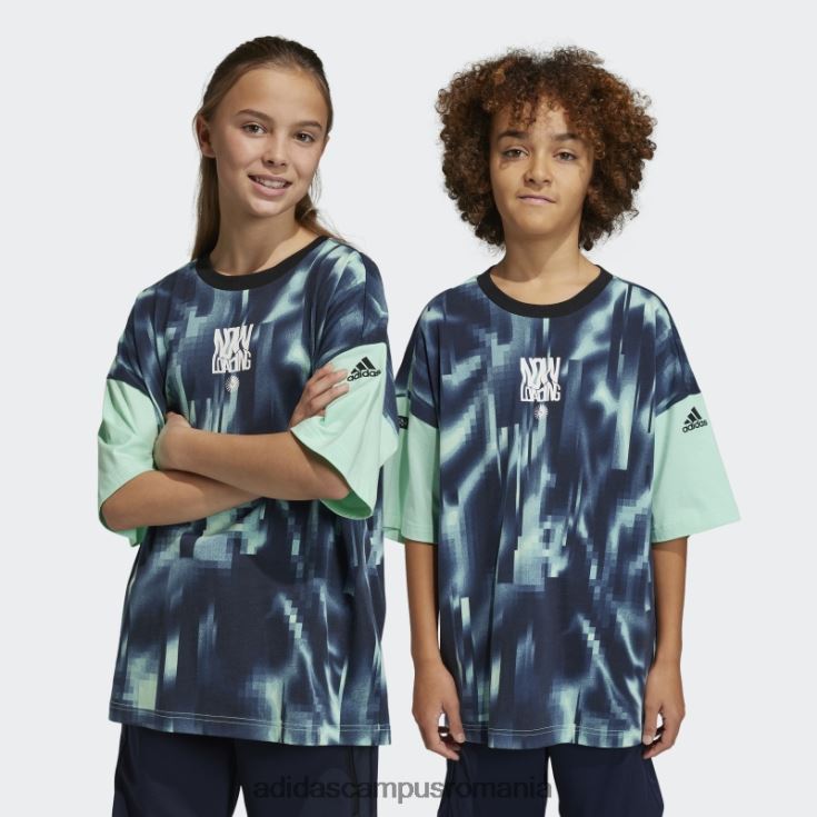 adidas campus romania tricou verde cu imprimeu arkd3 copii verde albastru J266N211849
