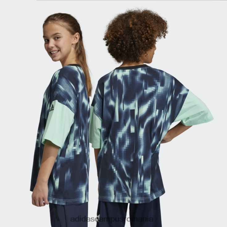 adidas campus romania tricou verde cu imprimeu arkd3 copii verde albastru J266N211849