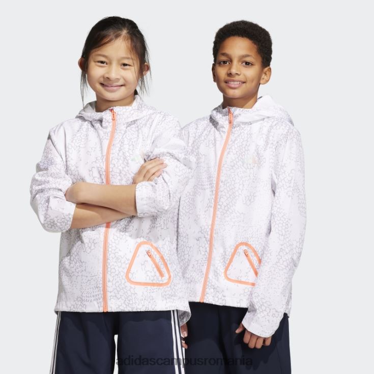 adidas campus romania vânt argintiu.rdy jachetă de vânt fierbinte copii alb/gri/argintiu J266N211618