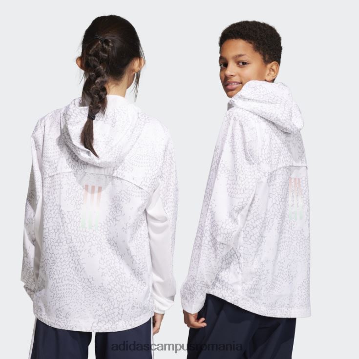 adidas campus romania vânt argintiu.rdy jachetă de vânt fierbinte copii alb/gri/argintiu J266N211618