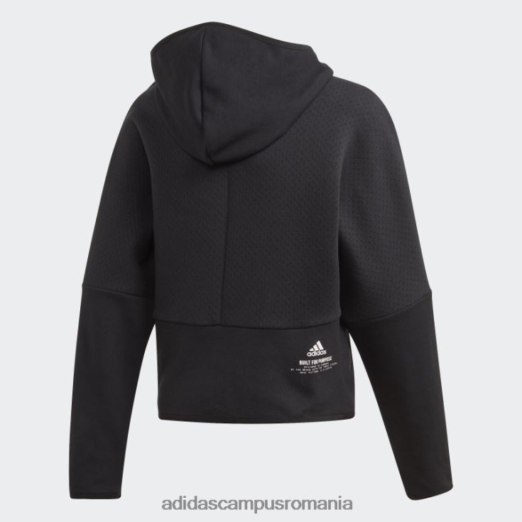 adidas campus romania z.n.e. hanorac largi cu fermoar complet negru de modă copii alb negru J266N219269