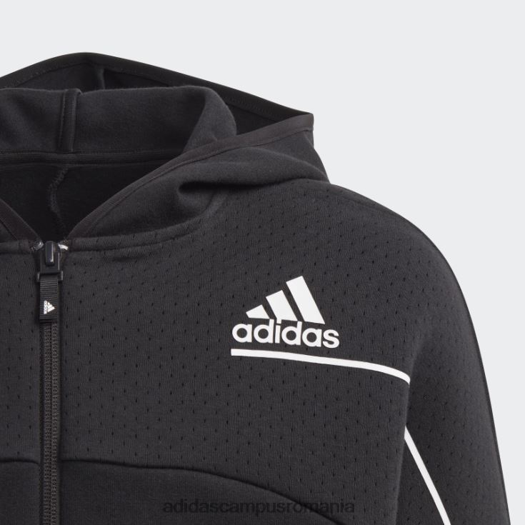 adidas campus romania z.n.e. hanorac largi cu fermoar complet negru de modă copii alb negru J266N219269