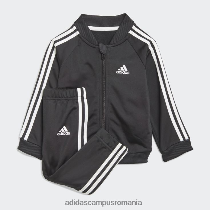 adidas campus romania Trening negru din tricot cu 3 dungi copii alb negru J266N211981