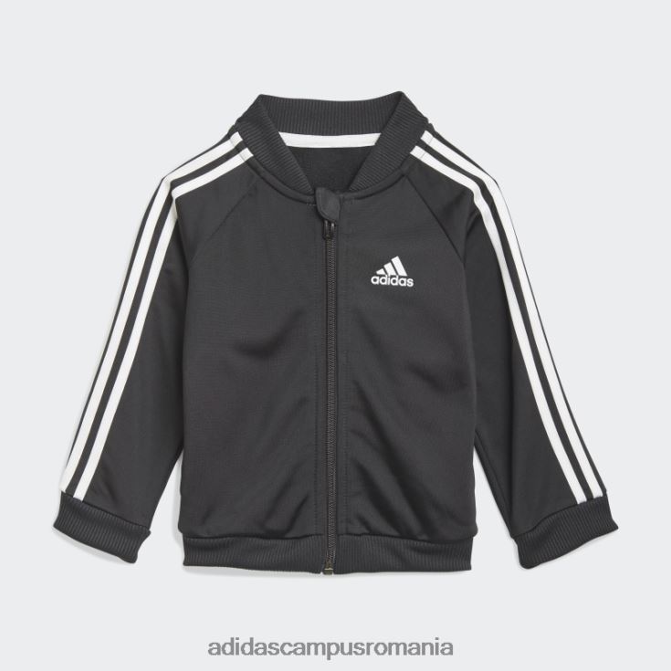 adidas campus romania Trening negru din tricot cu 3 dungi copii alb negru J266N211981