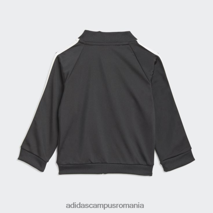 adidas campus romania Trening negru din tricot cu 3 dungi copii alb negru J266N211981
