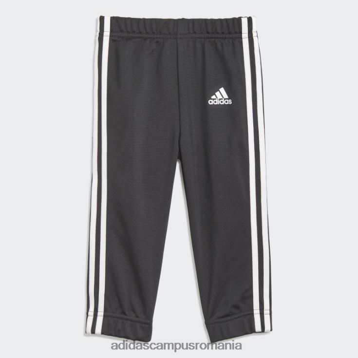 adidas campus romania Trening negru din tricot cu 3 dungi copii alb negru J266N211981