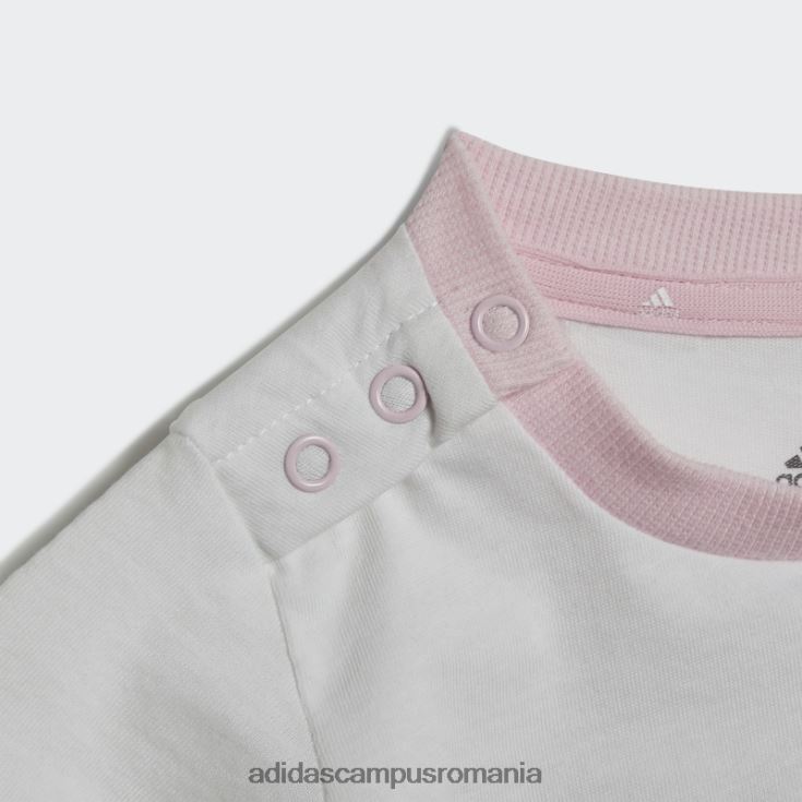 adidas campus romania set de tricou și pantaloni scurți alb adidas copii alb/roz J266N211988