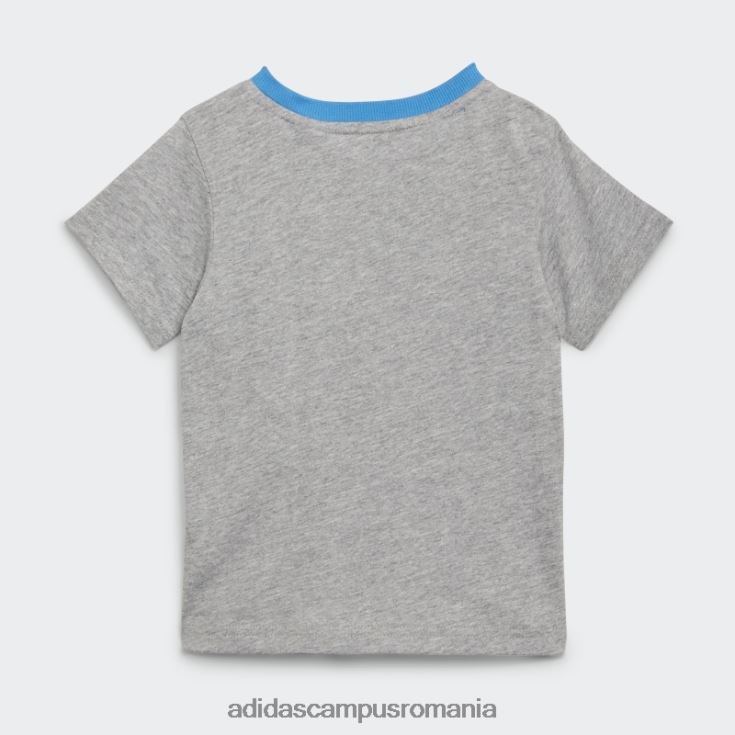 adidas campus romania set de tricou și pantaloni scurți gri mediu copii gri/albastru mediu J266N211896
