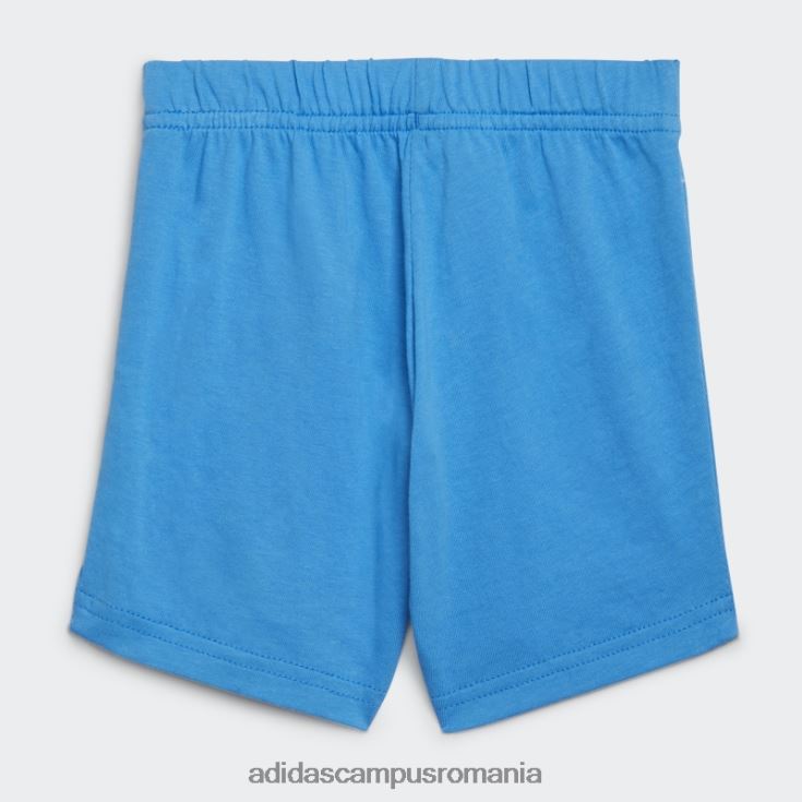 adidas campus romania set de tricou și pantaloni scurți gri mediu copii gri/albastru mediu J266N211896