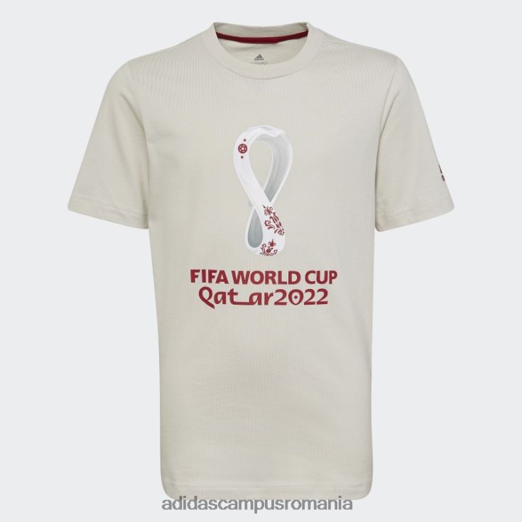 adidas campus romania Tricou emblema oficial al Cupei Mondiale FIFA 2022, talc copii talc J266N212037