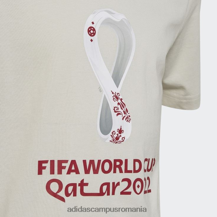 adidas campus romania Tricou emblema oficial al Cupei Mondiale FIFA 2022, talc copii talc J266N212037