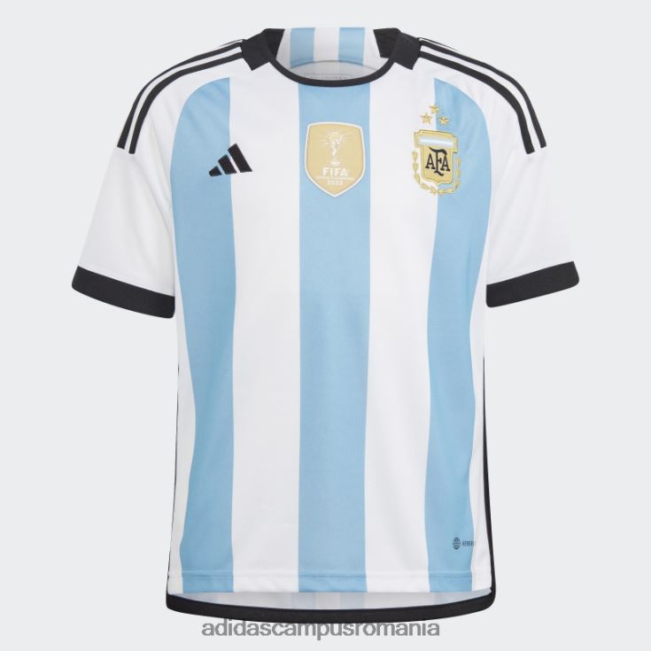 adidas campus romania argentina 22 câștigători tricou acasă juniori alb copii alb/albastru deschis J266N218571