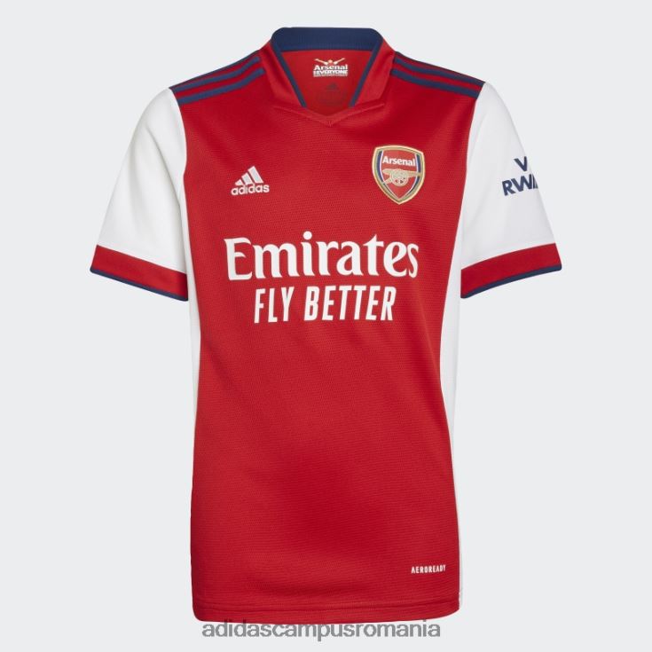 adidas campus romania arsenal 21/22 tricou acasă alb copii alb/stacojiu J266N23800