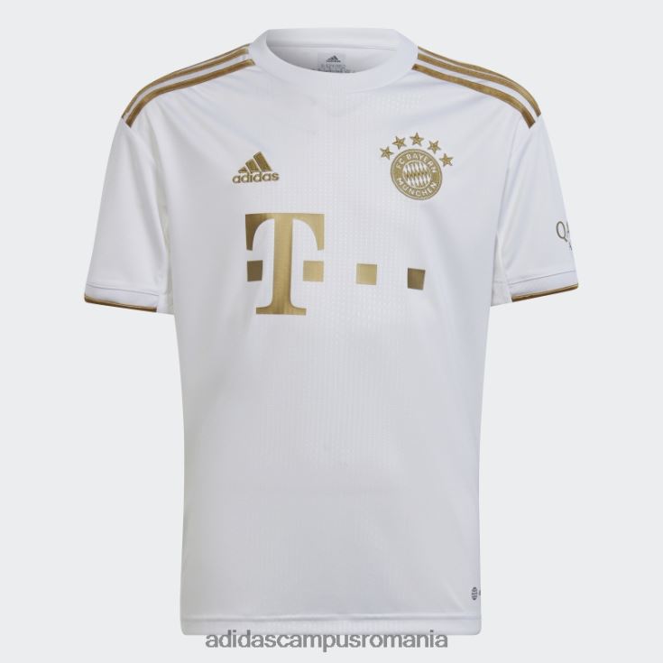 adidas campus romania fc bayern 22/23 deplasare tricou fotbal întunecat auriu moda copii alb/aur de fotbal închis J266N23406