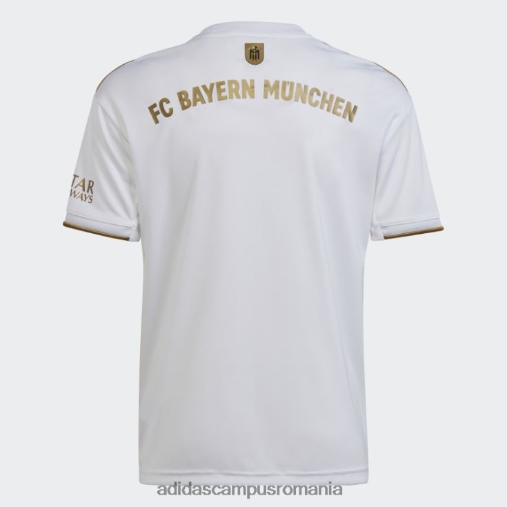 adidas campus romania fc bayern 22/23 deplasare tricou fotbal întunecat auriu moda copii alb/aur de fotbal închis J266N23406
