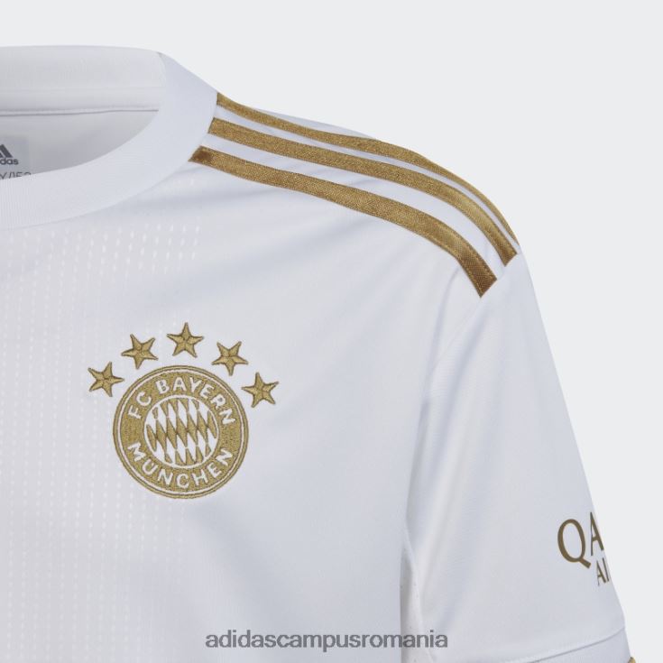 adidas campus romania fc bayern 22/23 deplasare tricou fotbal întunecat auriu moda copii alb/aur de fotbal închis J266N23406