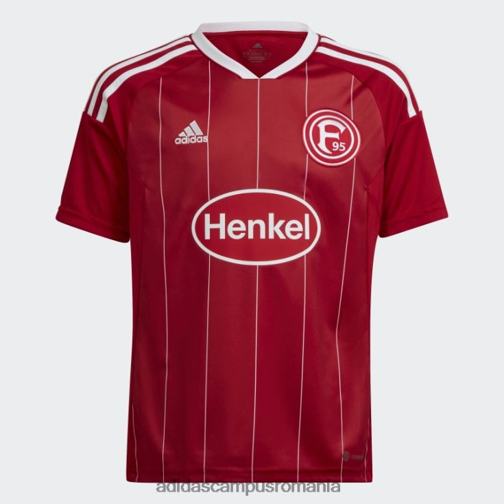 adidas campus romania fortuna düsseldorf 22/23 tricou acasă roșu adidas copii rosu alb J266N218786