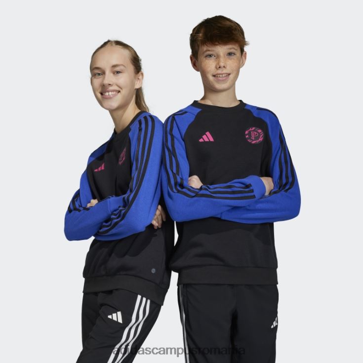 adidas campus romania hanorac albastru pogba cu gât crew copii albastru/negru J266N218658