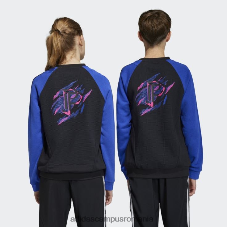 adidas campus romania hanorac albastru pogba cu gât crew copii albastru/negru J266N218658
