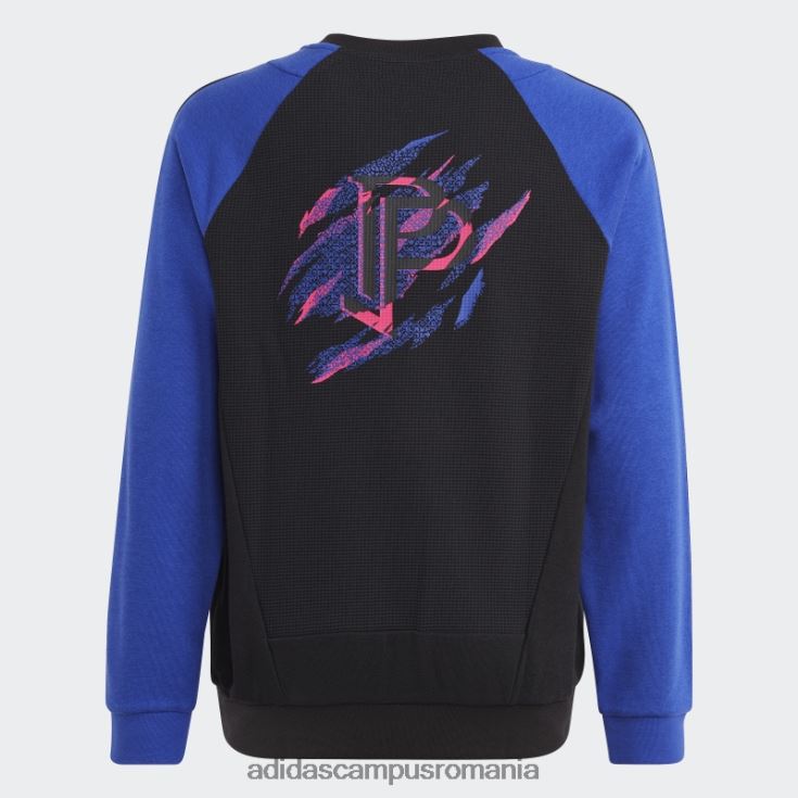 adidas campus romania hanorac albastru pogba cu gât crew copii albastru/negru J266N218658