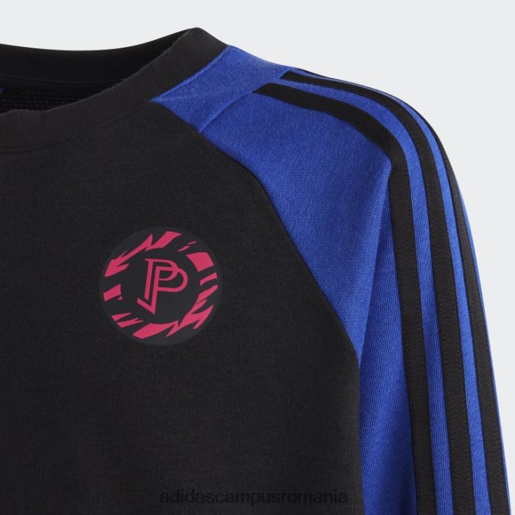 adidas campus romania hanorac albastru pogba cu gât crew copii albastru/negru J266N218658