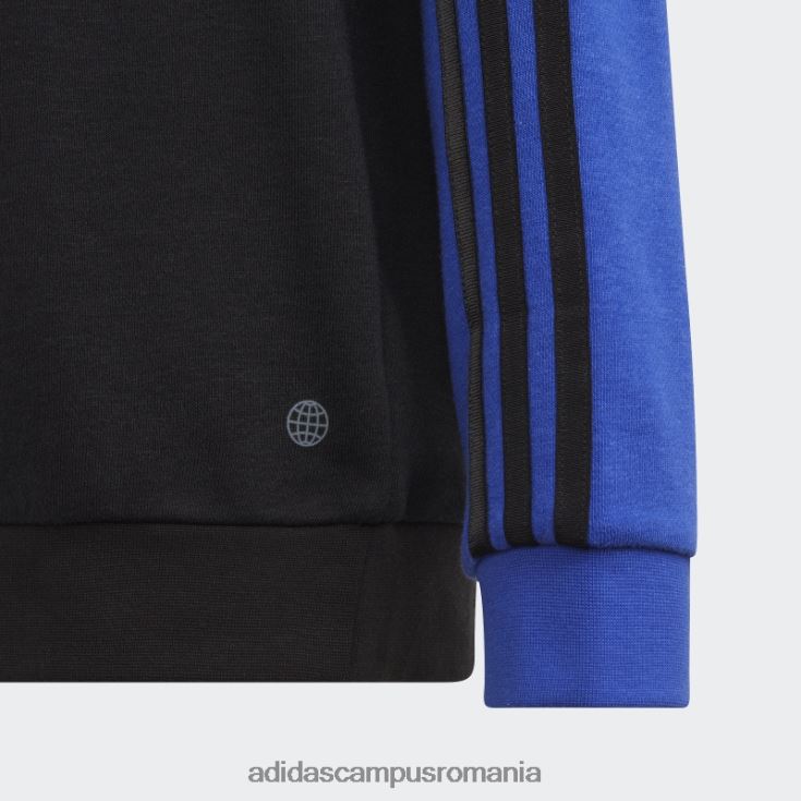 adidas campus romania hanorac albastru pogba cu gât crew copii albastru/negru J266N218658