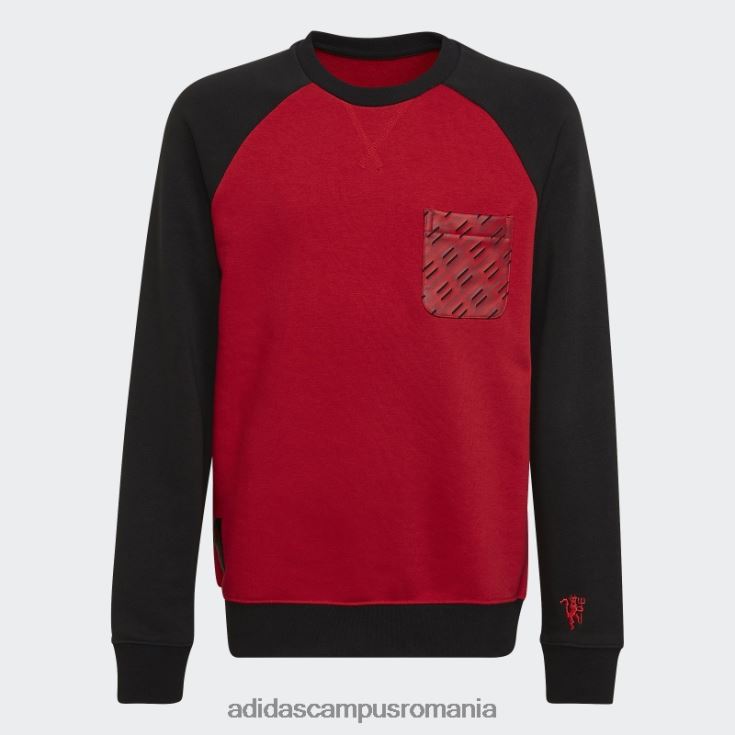 adidas campus romania hanorac roșu real manchester united crew copii roșu/negru adevărat J266N218701