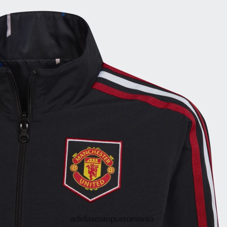 adidas campus romania jachetă neagră cu imnul manchester united copii negru J266N218406