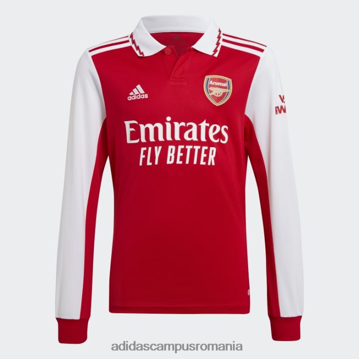 adidas campus romania tricou acasă cu mânecă lungă arsenal stacojiu 22/23 copii stacojiu/alb J266N219054