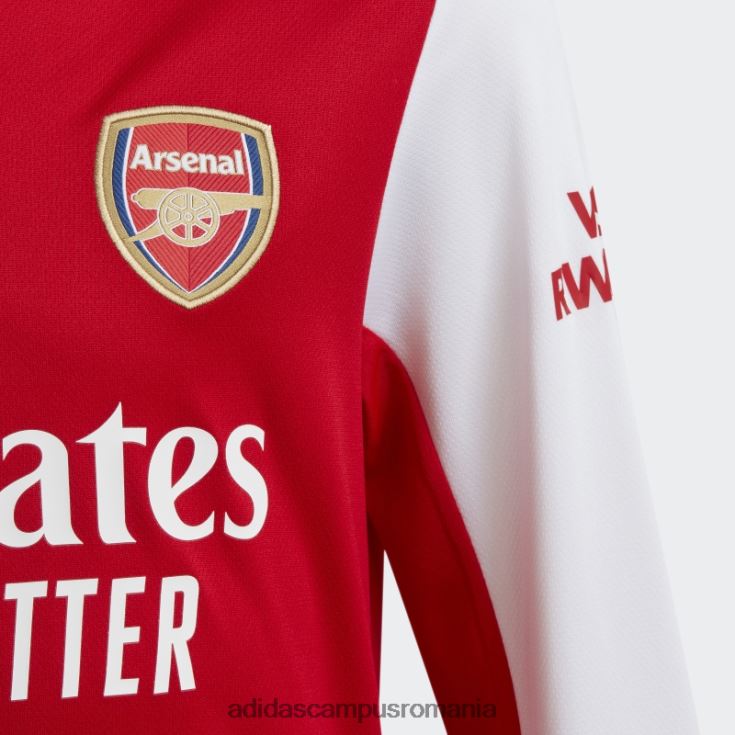 adidas campus romania tricou acasă cu mânecă lungă arsenal stacojiu 22/23 copii stacojiu/alb J266N219054