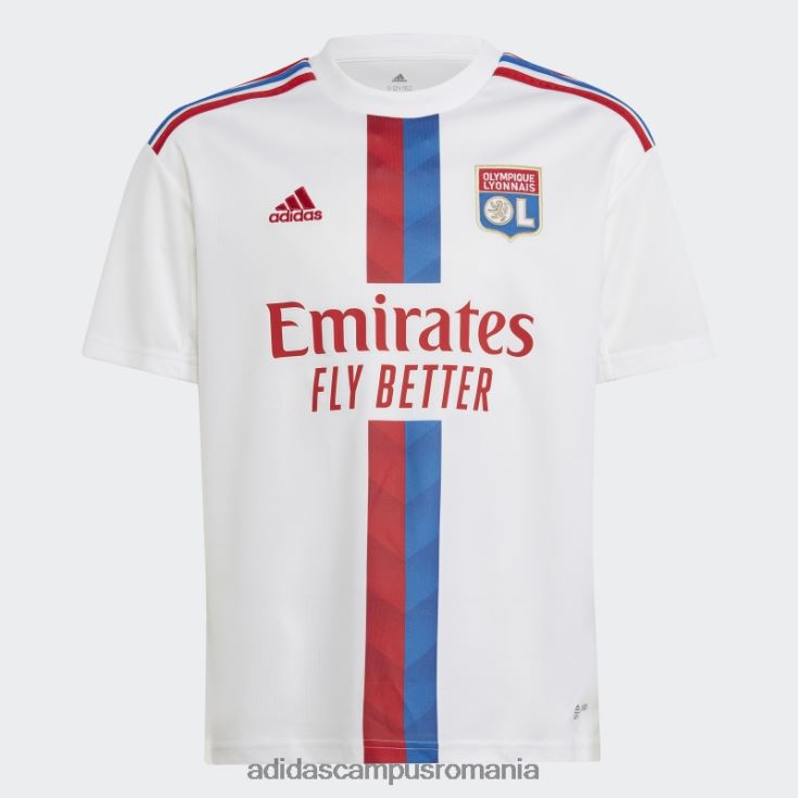 adidas campus romania tricou alb de acasă de la Olympique Lyonnais 22/23 elegant copii alb J266N218783