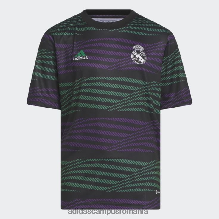 adidas campus romania tricou negru de la Real Madrid înainte de meci copii negru/violet/verde curte J266N218718