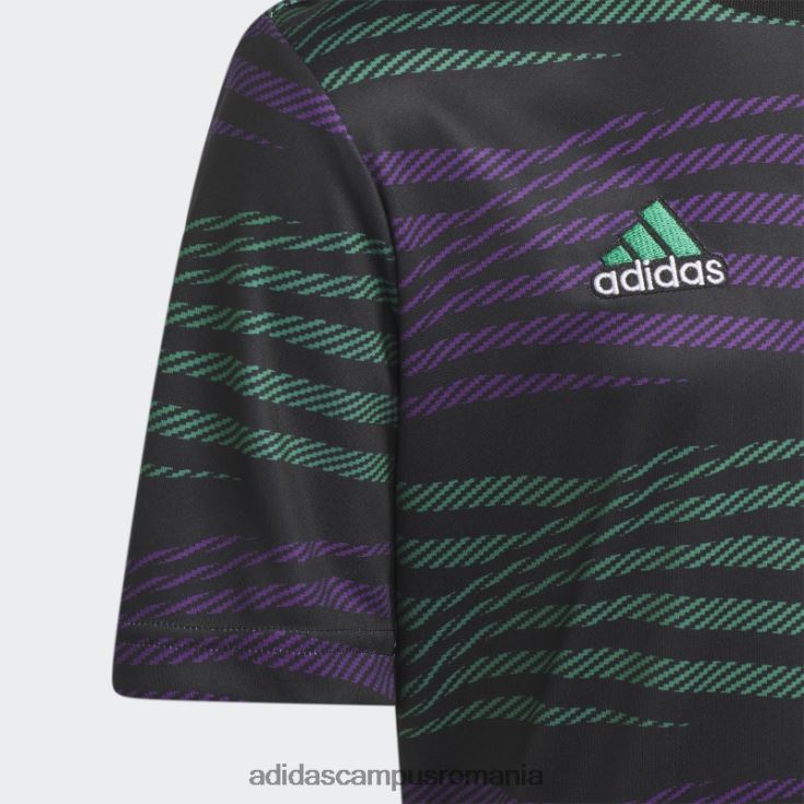 adidas campus romania tricou negru de la Real Madrid înainte de meci copii negru/violet/verde curte J266N218718