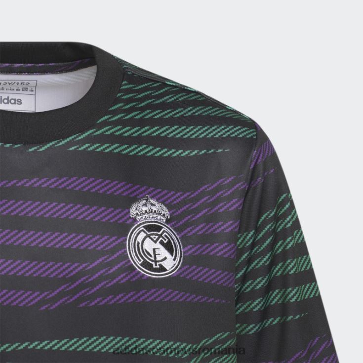 adidas campus romania tricou negru de la Real Madrid înainte de meci copii negru/violet/verde curte J266N218718