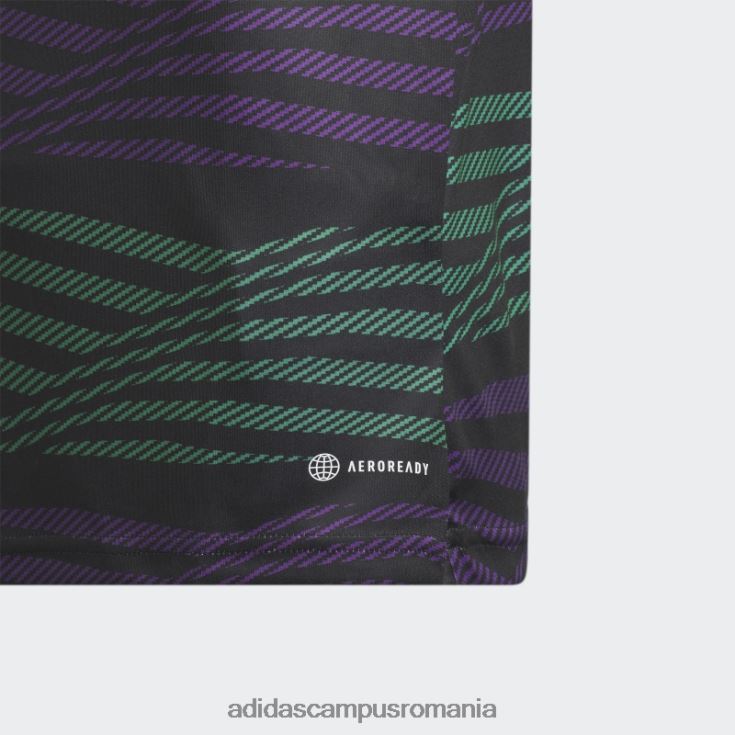 adidas campus romania tricou negru de la Real Madrid înainte de meci copii negru/violet/verde curte J266N218718