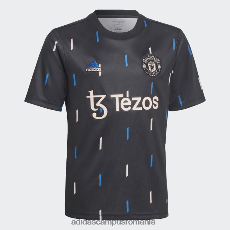 adidas campus romania tricoul negru de la Manchester United înainte de meci copii negru/gri noapte/albastru/roz J266N218334