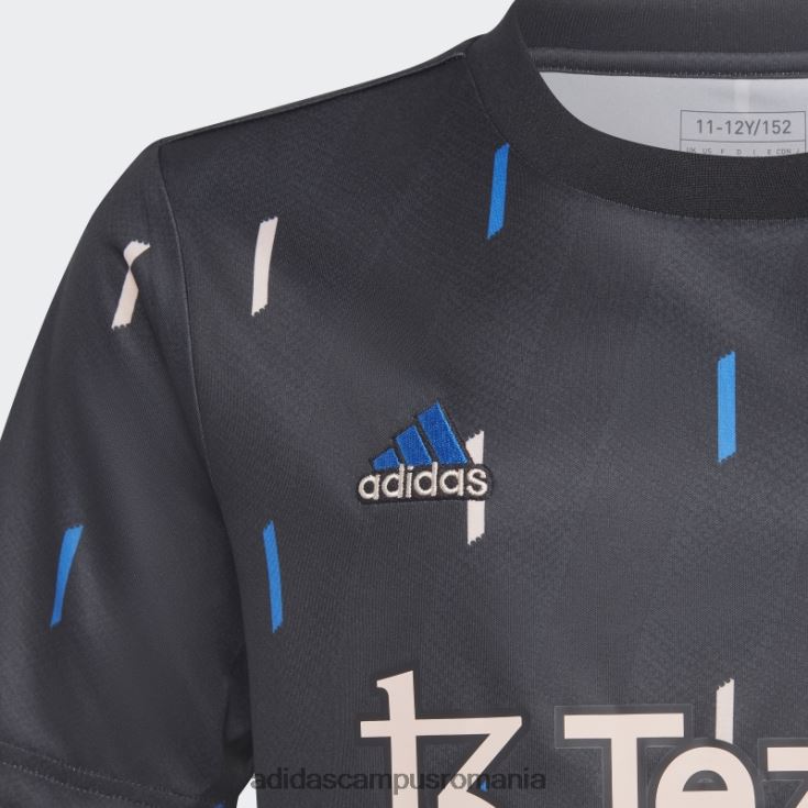 adidas campus romania tricoul negru de la Manchester United înainte de meci copii negru/gri noapte/albastru/roz J266N218334