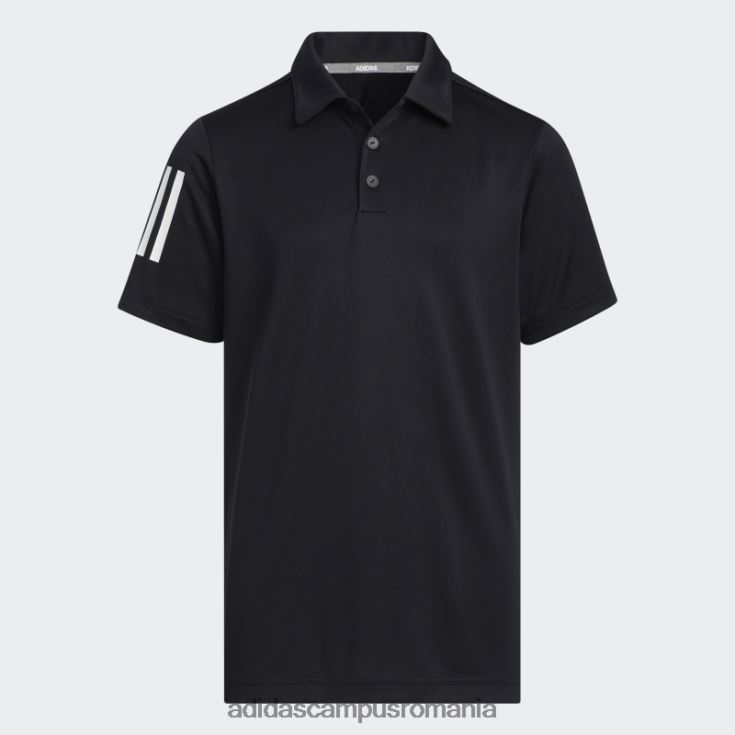 adidas campus romania Tricou polo negru cu 3 dungi copii negru J266N218547