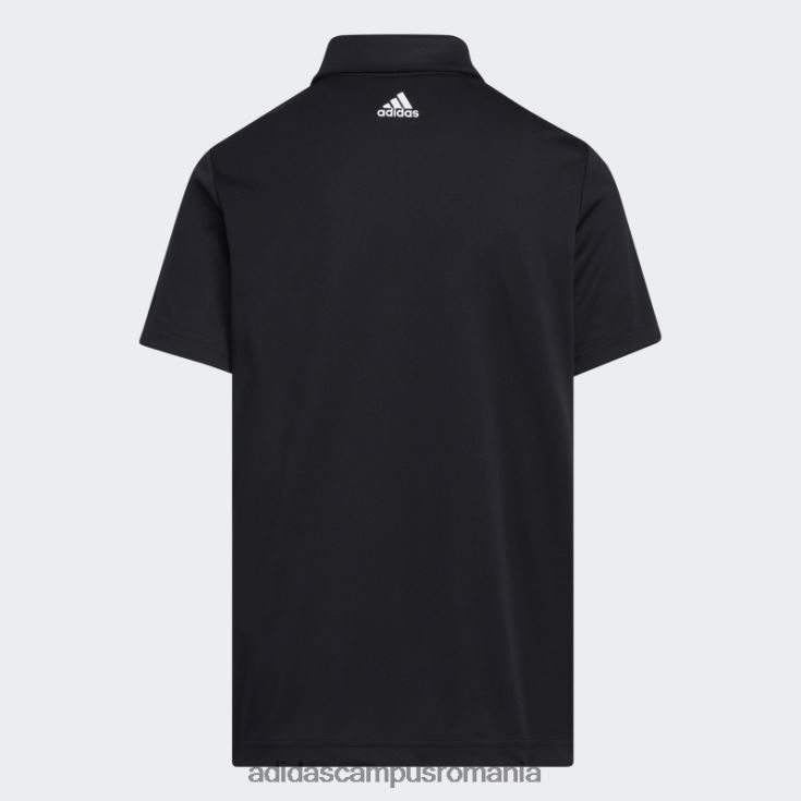 adidas campus romania Tricou polo negru cu 3 dungi copii negru J266N218547