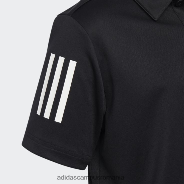 adidas campus romania Tricou polo negru cu 3 dungi copii negru J266N218547