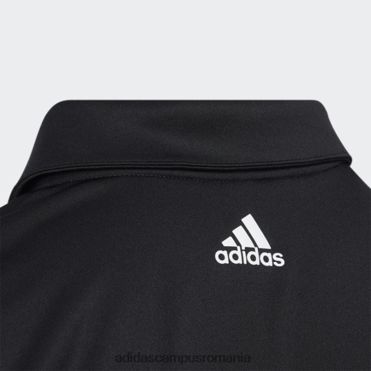 adidas campus romania Tricou polo negru cu 3 dungi copii negru J266N218547