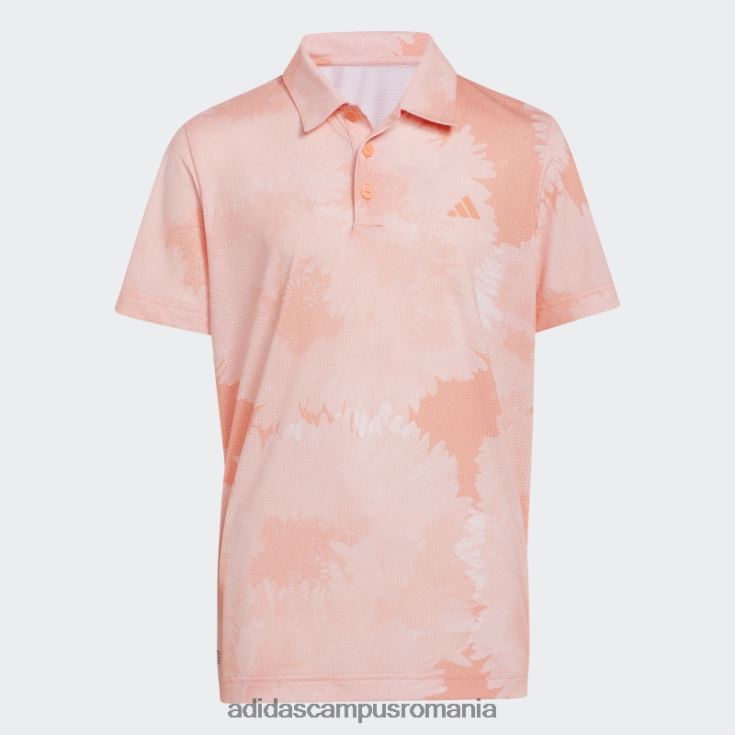 adidas campus romania tricou polo din plasă cu flori coral copii coral J266N218811