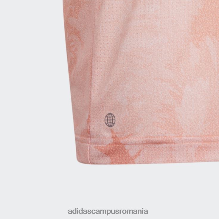 adidas campus romania tricou polo din plasă cu flori coral copii coral J266N218811
